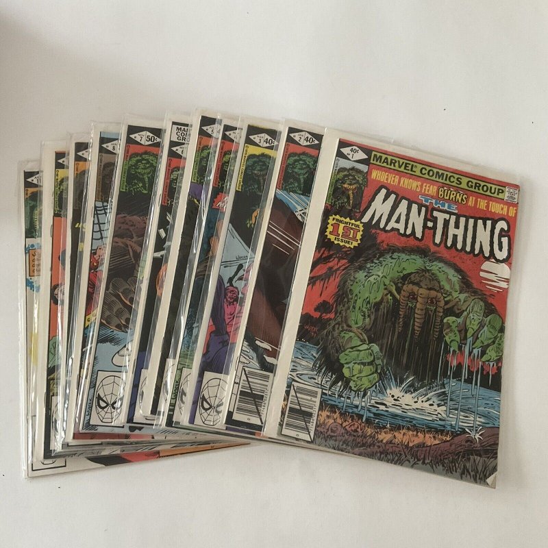 Man-Thing 1-11 Near Mint Nm #1 Is Fine Fn 6.0 Lot Run Set Marvel