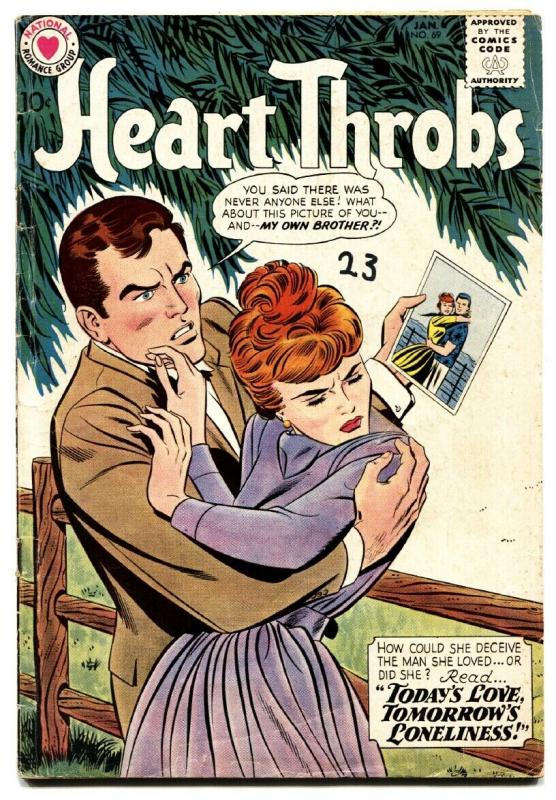 HEART THROBS #69 1960 DC-ROMANCE-CHEATING WITH HIS BROTHER!