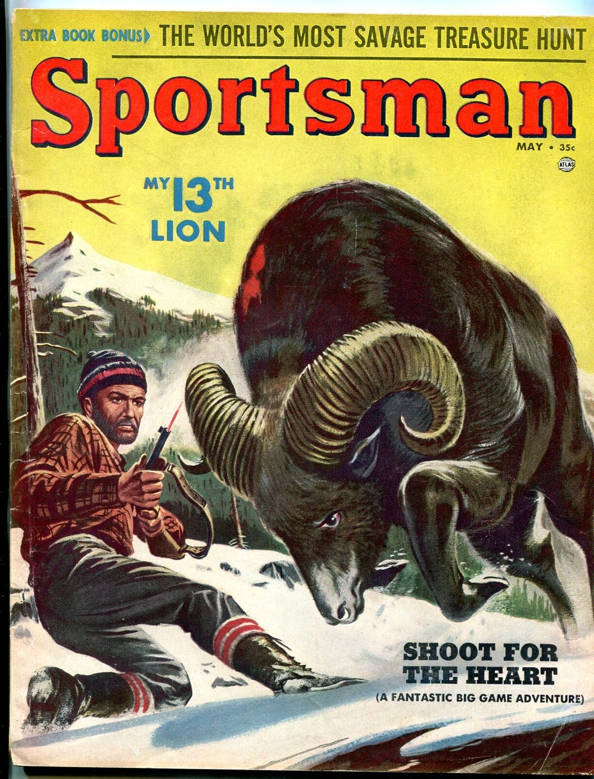 Sportsman March 1954KUNSTLER ARTRATTLE SNAKESATLAS FN Comic