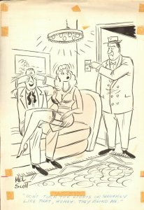 Cheating Wife Gag - 1958 Humorama art by Mel Scott