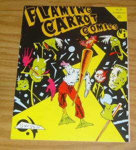 Flaming Carrot Comics #1 FN signed by bob burden with a fun message [#2964/6500]