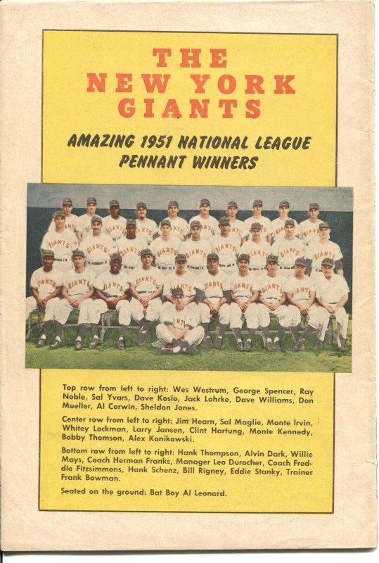 THRILLING TRUE STORY OF THE BASEBALL GIANTS-1952-FAWCETT-WILLY MAYS PHOTO COVER