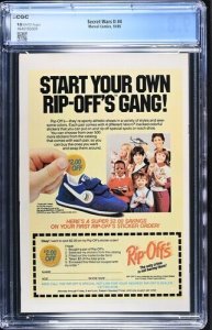 Secret Wars II #4 1985 Marvel Comics CGC 9.8 1st Kurse White Pages 009