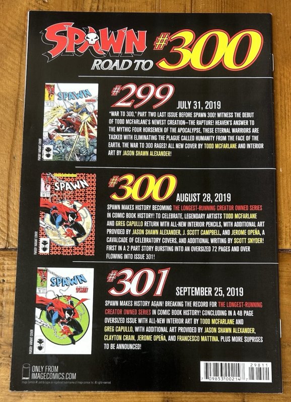 Spawn #298 NM Image Comics Todd McFarlane Low Print Run