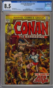 CONAN THE BARBARIAN #24 CGC 8.5 1ST RED SONJA