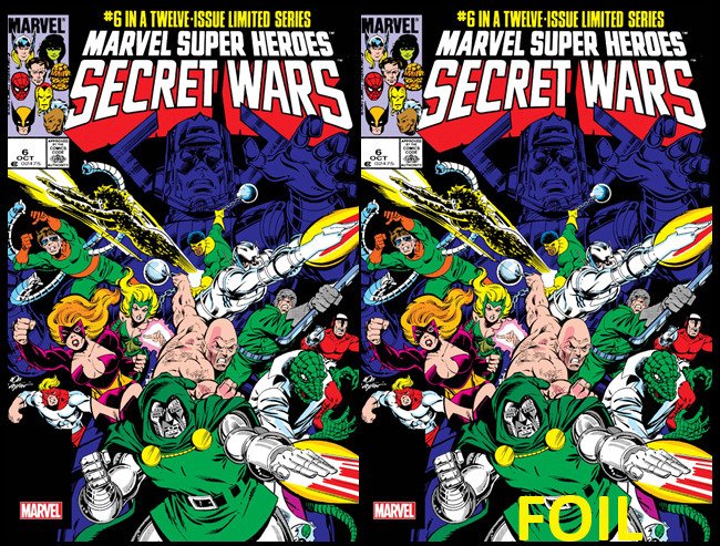 MARVEL SUPER HEROES SECRET WARS #6 FACSIMILE CVR A & FOIL SET (PRESALE 6/5)