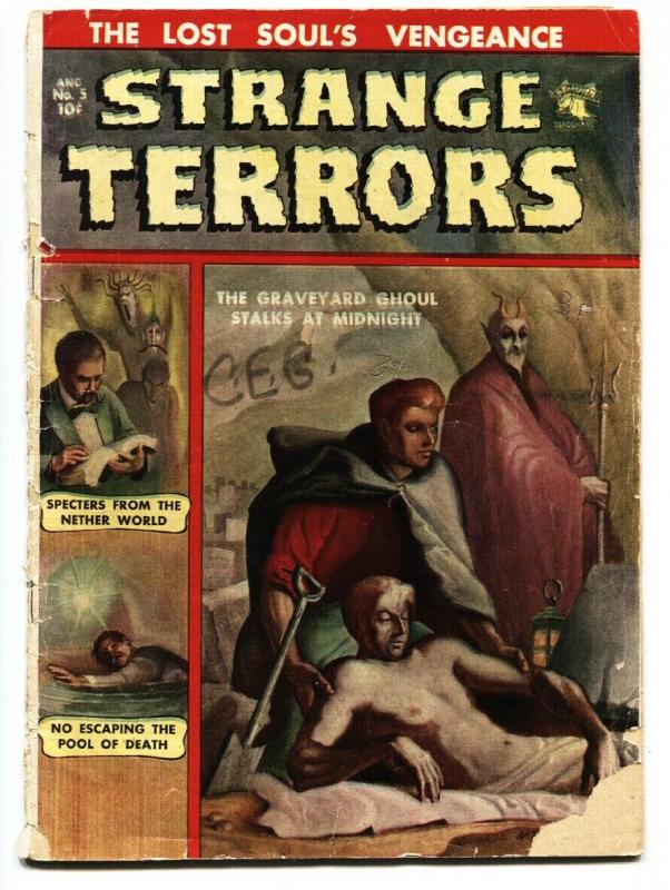 STRANGE TERRORS #5-KUBERT PRE CODE HORROR-GHOST-DEMON-1952-PCH