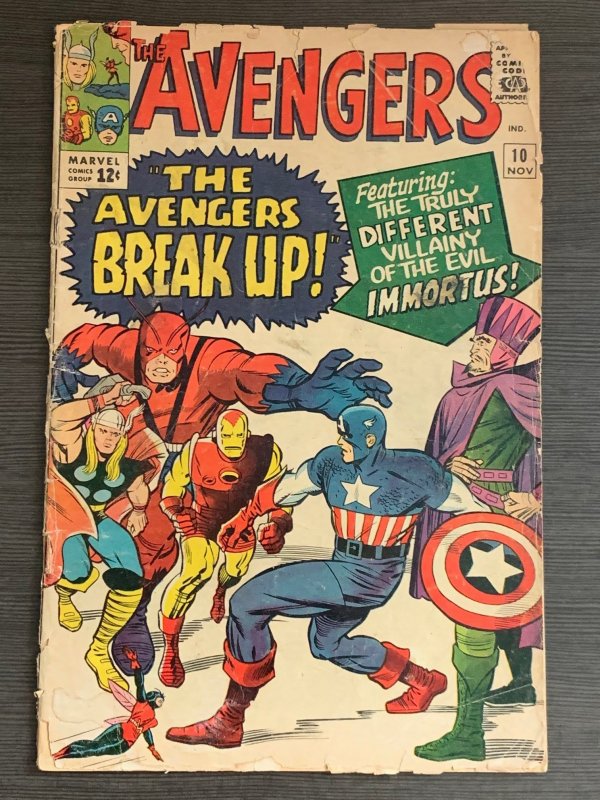 Avengers #10 (1964). 1st app Immortus; Hercules app. FR/GD.