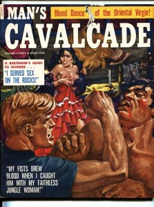 MAN'S CAVALCADE Jan 1958-Torture article-Sex rituals-Cheesecake