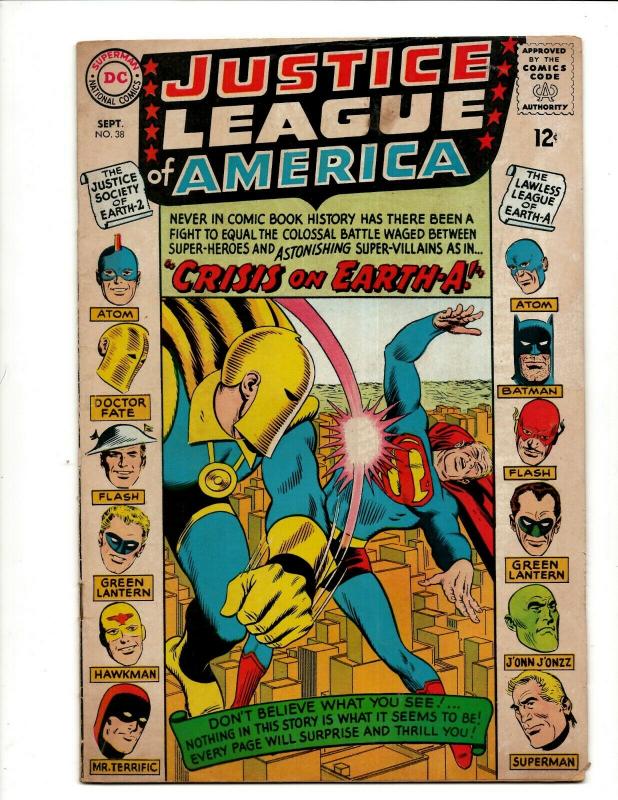 Justice League Of America # 38 FN- DC Silver Age Comic Book Batman Flash  J371