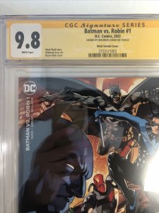 Batman Vs. Robin (2022) # 1 (CGC 9.8 SS WP) Signed Mahmud Asrar|Hitch Variant