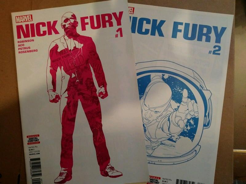 Nick Fury lot #1(A) & 2(A)  Marvel Comics 2017 art by Aco