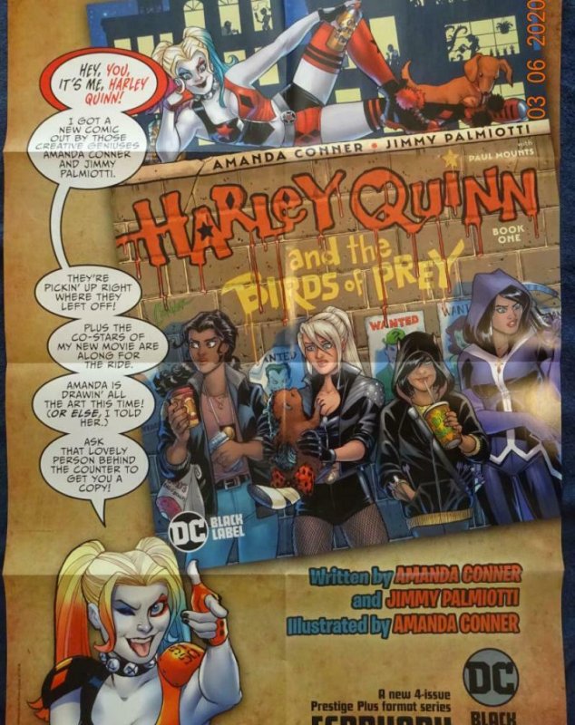 HARLEY QUINN AND THE BIRDS OF PREY Promo Poster, 24 x 36, 2019, DC Unused more i