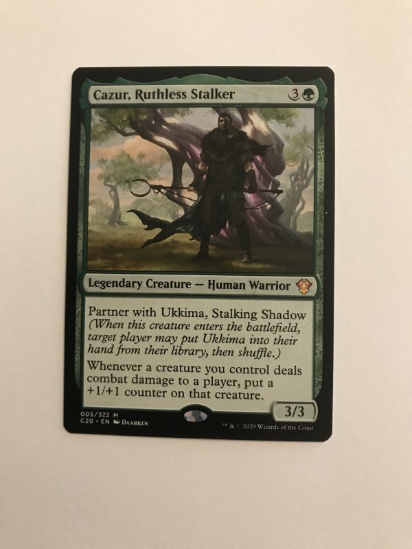 CAZUR, RUTHLESS STALKER : Magic the Gathering MTG card; COMMANDER  2020, NM