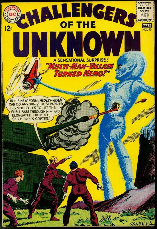 CHALLENGERS OF THE UNKNOWN #30-GREAT COVER-DC VG