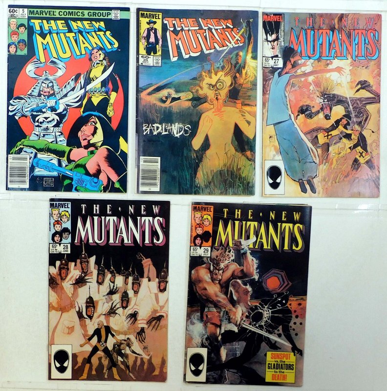 New Mutants Lot of 5 #5, 20, 27, 28, 29 (1983) Marvel Comics 1st Print