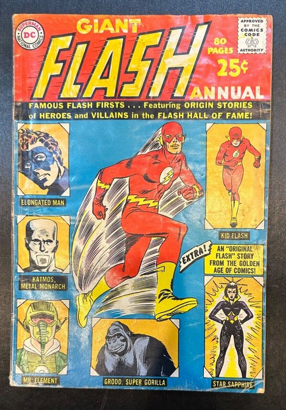 (1963) THE FLASH GIANT ANNUAL #1! 80 Pages!