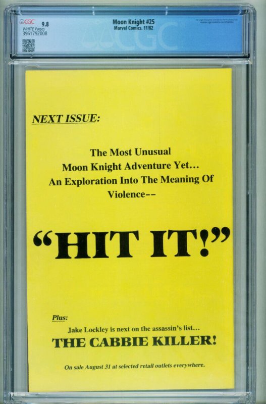 Moon Knight #25 CGC 9.8 1ST BLACK SPECTRE 3961792008