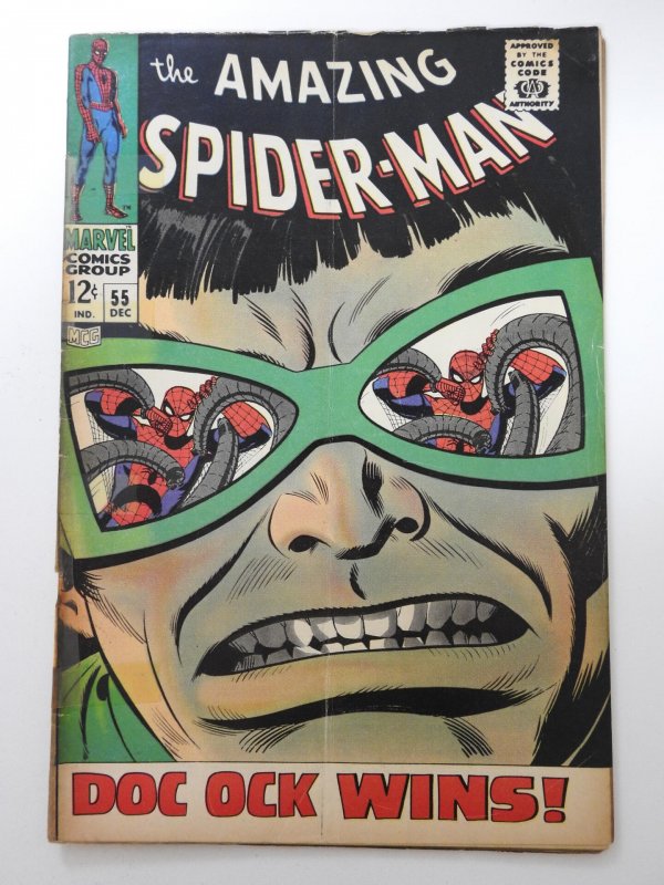 The Amazing Spider-Man #55 (1967) vs Doc Ock! Solid VG- Condition Tape Spine