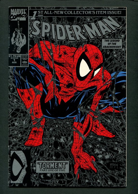 Spiderman #1 Silver Variant / Todd McFarlane /  NM+ / August 1990 |  Comic Books - Copper Age, Marvel, Spider-Man, Superhero / HipComic