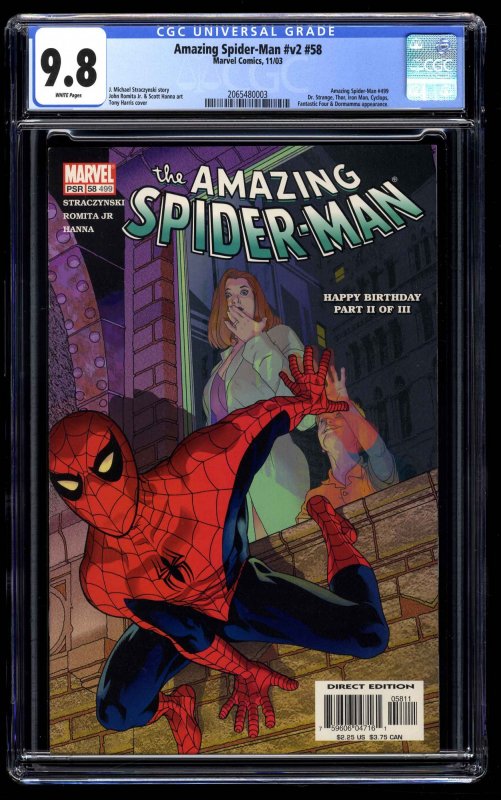 Amazing Spider-Man (1999) #58 CGC NM/M 9.8 White Pages