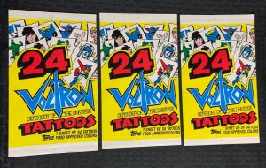 1984 Topps VOLTRON 24 TATTOOS Lot of 3 Sealed Packs