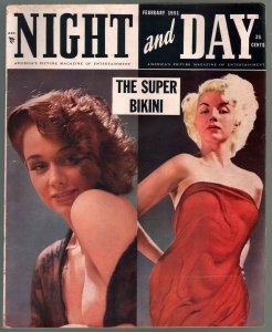 Night & Day  2/1951-Halho-super bikini issue-Lilly Christine-cheesecake-FN