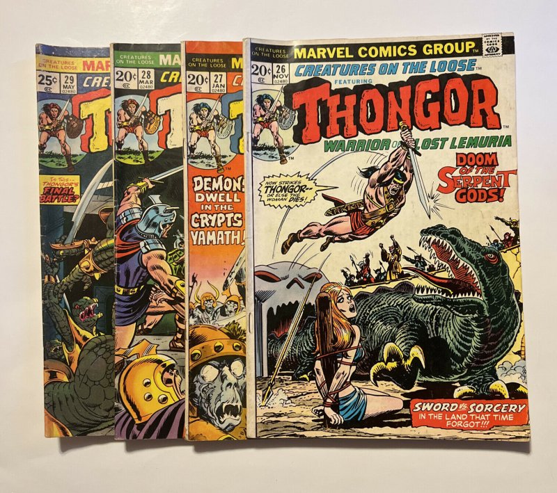 Creatures on the Loose 26272829 featuring Thongor Marvel 20c