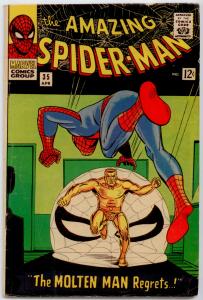 Amazing Spider-Man  #35 VG+ 4.5  2nd City Pedigree; 2nd app  of Molten Man