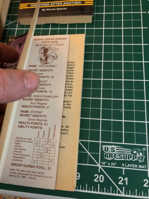 TSR Marvel Super Marvel Super Heroes Gamebook #5, 6, 7, 8 all cards attached