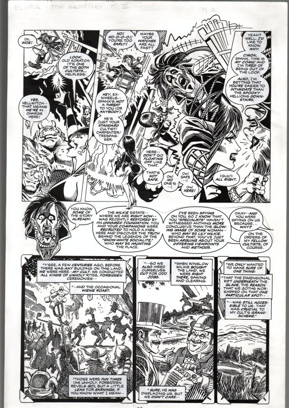 TOD SMITH ELVIRA THE HAUNTING PART 3 ORIGINAL ART PAGE 2-QUEEN 'B' PRODUC FN 