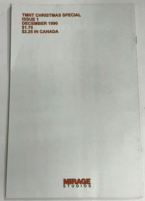 MICHAELANGELO CHRISTMAS SPECIAL#1 VF/NM 1990 TMNT MIRAGE STUDIOS 