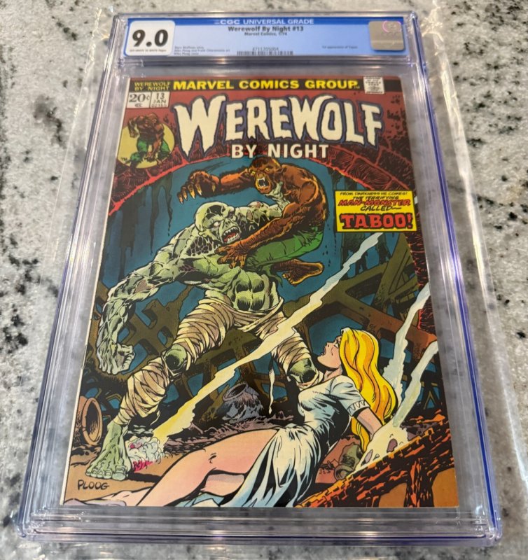 Werewolf By Night # 13 CGC Graded 9.0 Marvel Comic Book Mike Ploog Topaz JH33