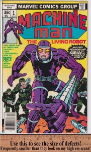 MACHINE MAN #1 (Apr 1978) VFNM 9.0, white! See description.