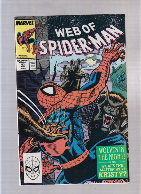 Web Of Spider Man #53 - Alex Saviuk Cover Art! (9.0/9.2) 1989