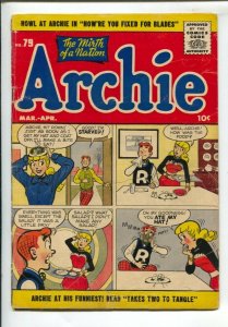 Archie #79 1956-4 panel cover-Betty & Veronica appear-Fun page has not been w...