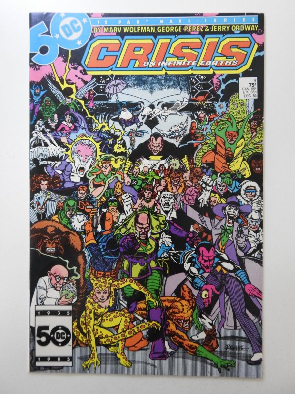 Crisis on Infinite Earths #9 (1985) Perez Art! Sharp NM- Condition!