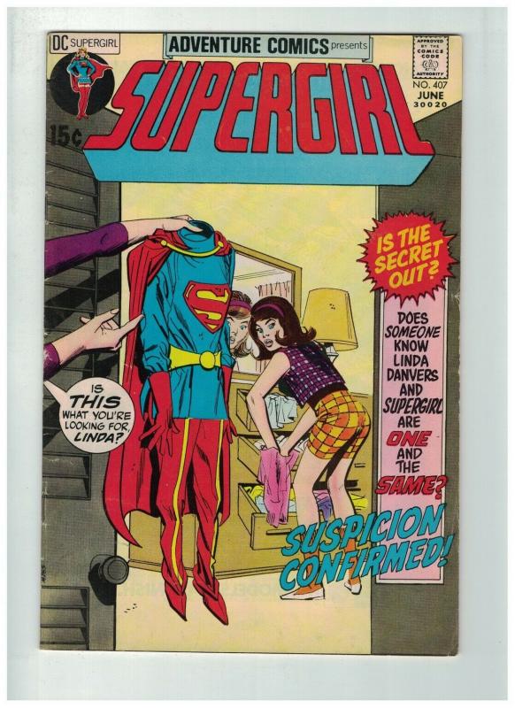 ADVENTURE 407 VG-F June 1971  Supergirl