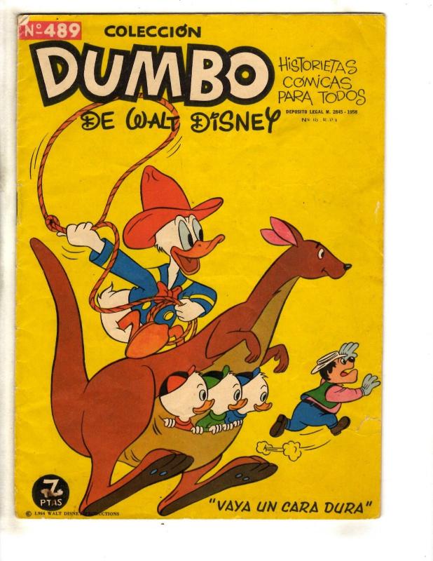 Coleccion Dumbo De Walt Disney #489 Donald Duck Spanish Language Comic Book J306 