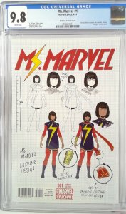 MS MARVEL 1 VARIANT 2014 MCKELVIE DESIGN CGC 9.8 KAMALA KHAN MS MARVEL (SLAB ... 