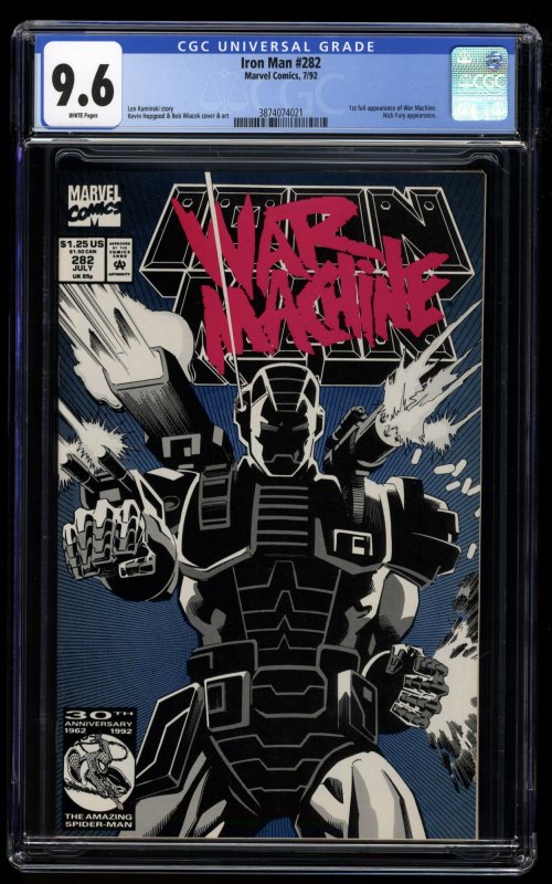 Iron Man #282 CGC NM+ 9.6 White Pages 1st Full War Machine!