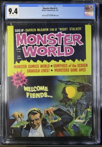 Monster World 1 Cgc 9.4 Mayfair 1975 Ow/w Pages