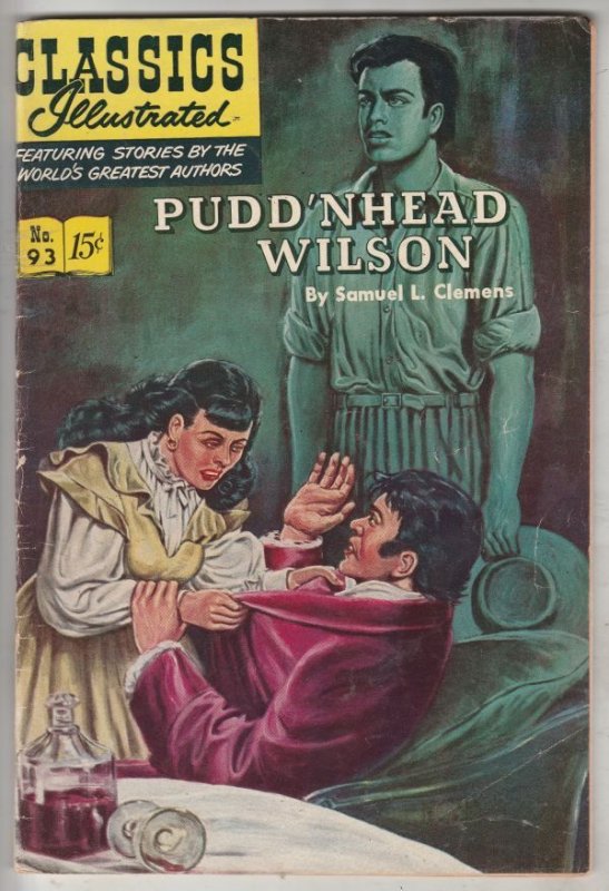 Classics Illustrated #93 (Mar-52) FN Mid-Grade Pudd'n Head Wislon
