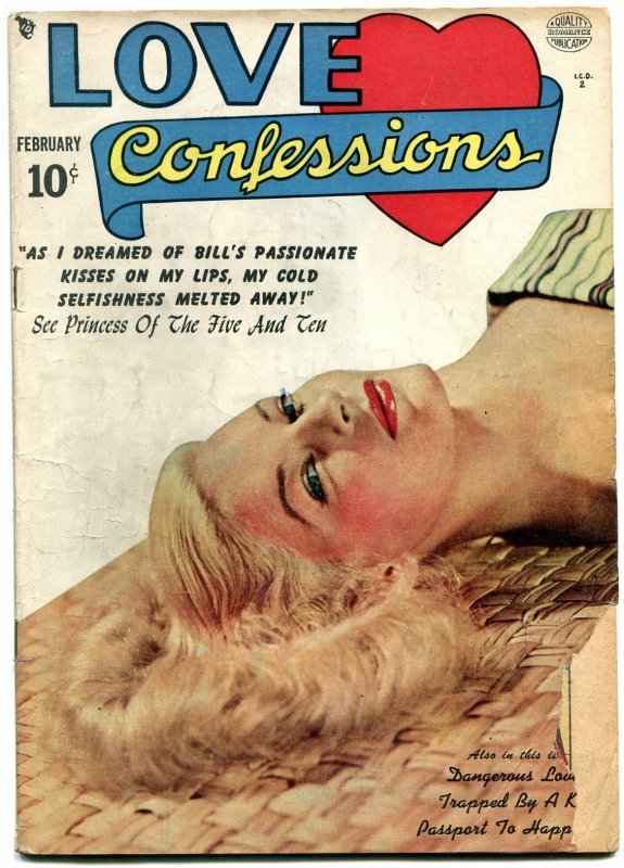 Love Confessions #3 1950- Golden Age Romance- lingerie G/VG  PHOTO COVER---QU...