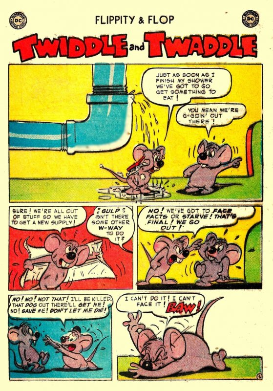 FLIPPITY AND FLOP #2 (Feb1952) 5.5 FN-  Dog-Cat-Canary Funny Animal HiJinx!