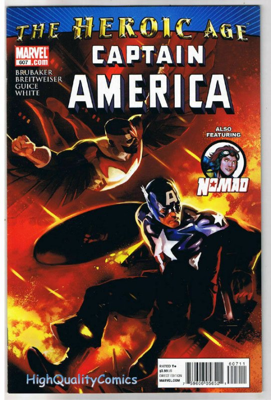 CAPTAIN AMERICA #607, VF, Ed Brubaker, Falcon, Nomad, 2010,, more CA in store