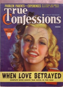 MAG: TRUE CONFESSIONS MARCH 1939- PIN-UP GIRL ZOE MOZERT VG