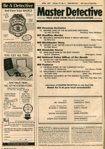 Master Detective Magazine April 1987-True Crime-  Butcher Knife Killer