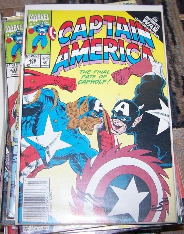 Captain America comic  # 408 (Oct 1992, Marvel) capwolf infinity war thanos her