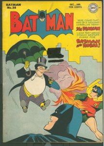 Batman #38 (1946) VG Condition ink fc interior fc, moisture stain bc